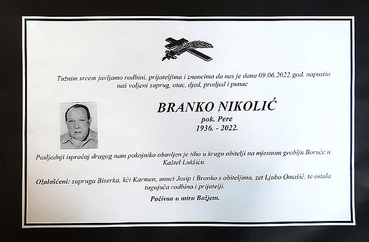osmrtnica nikolic