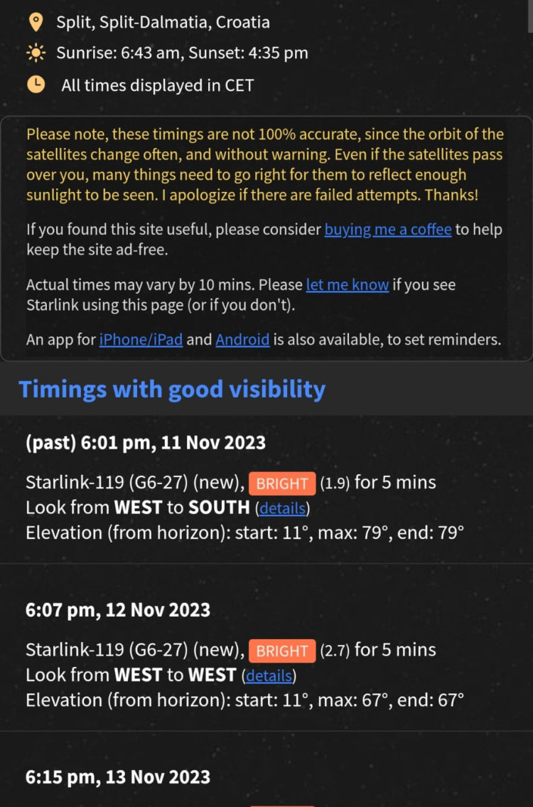 starlink tekst