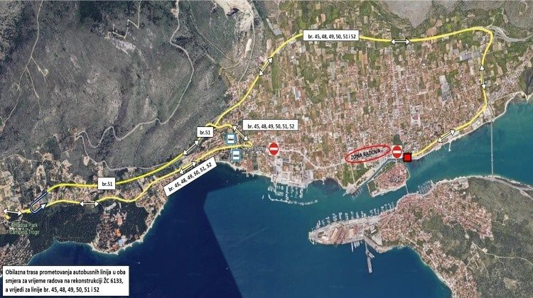 Obavijest putnicima s područja Trogira