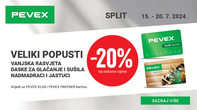 PEVEX u Splitu časti kupce popustima do čak 25%