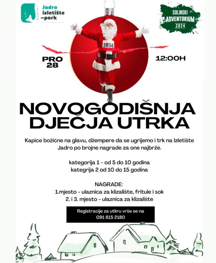 Novogodišnja dječja utrka na Izletištu Jadro: Pripremite se za zabavu i nagrade