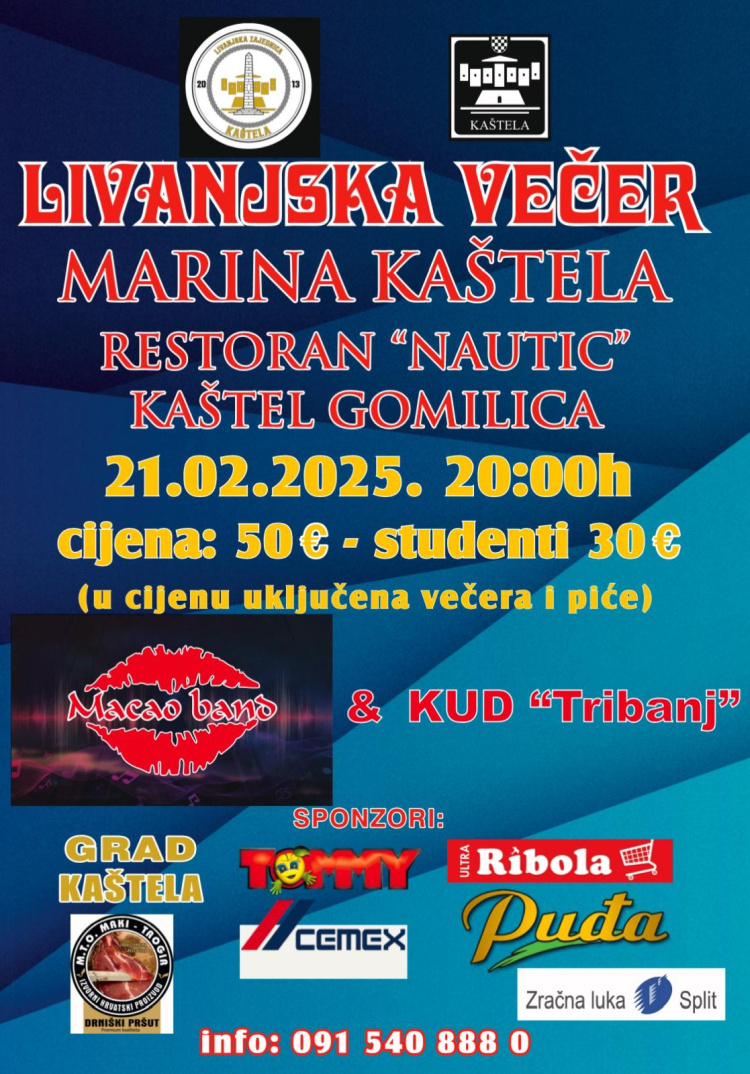 U veljači 6. Livanjska večer u Kaštelima