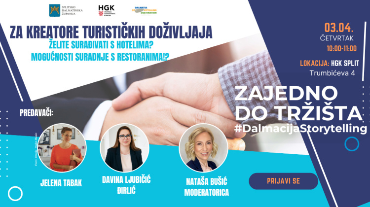 Susret kreatora turističkih doživljaja i predstavnika hotela i ugostiteljskih objekata, prijave u tijeku
