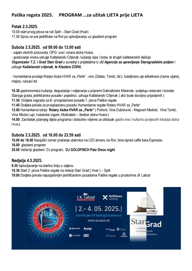 Zaplovite prema ljetu s PAIŠKOM