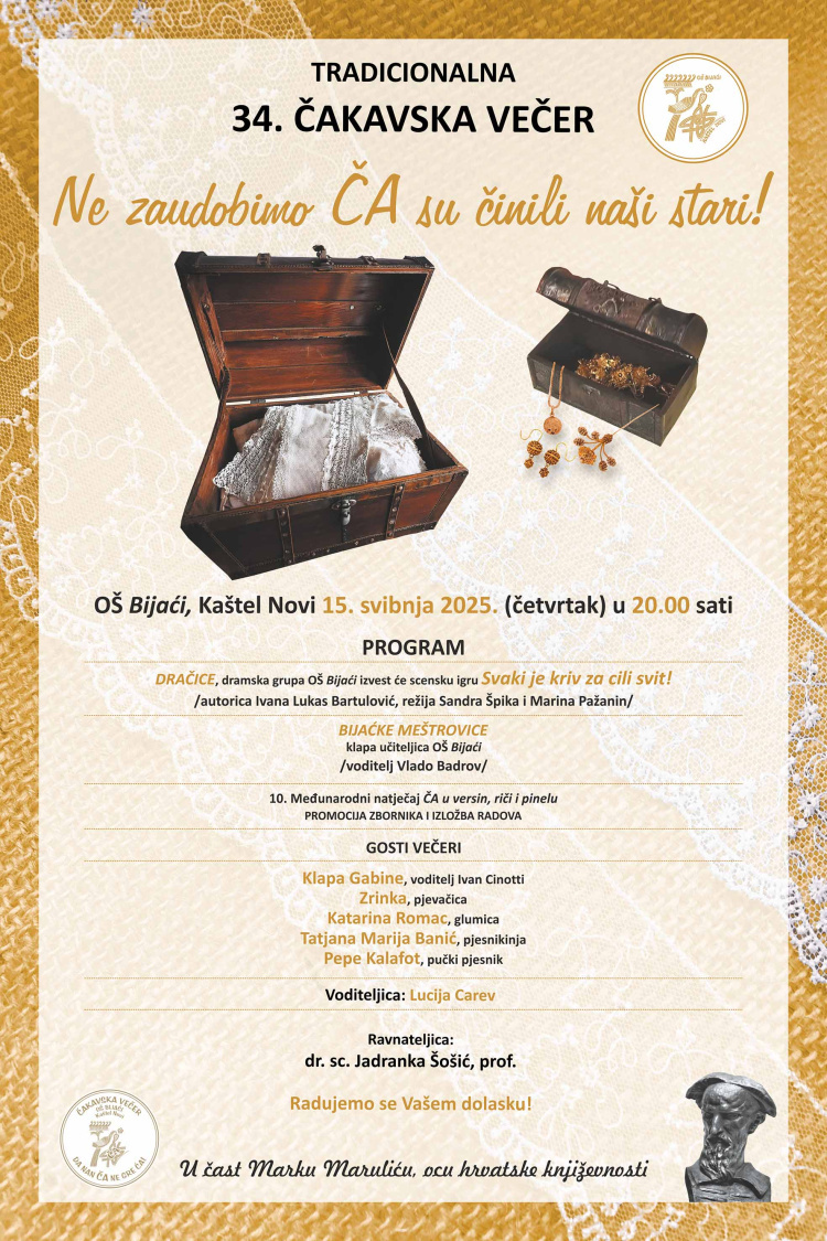 34. Čakavska večer u četvrtak u školi Bijaći