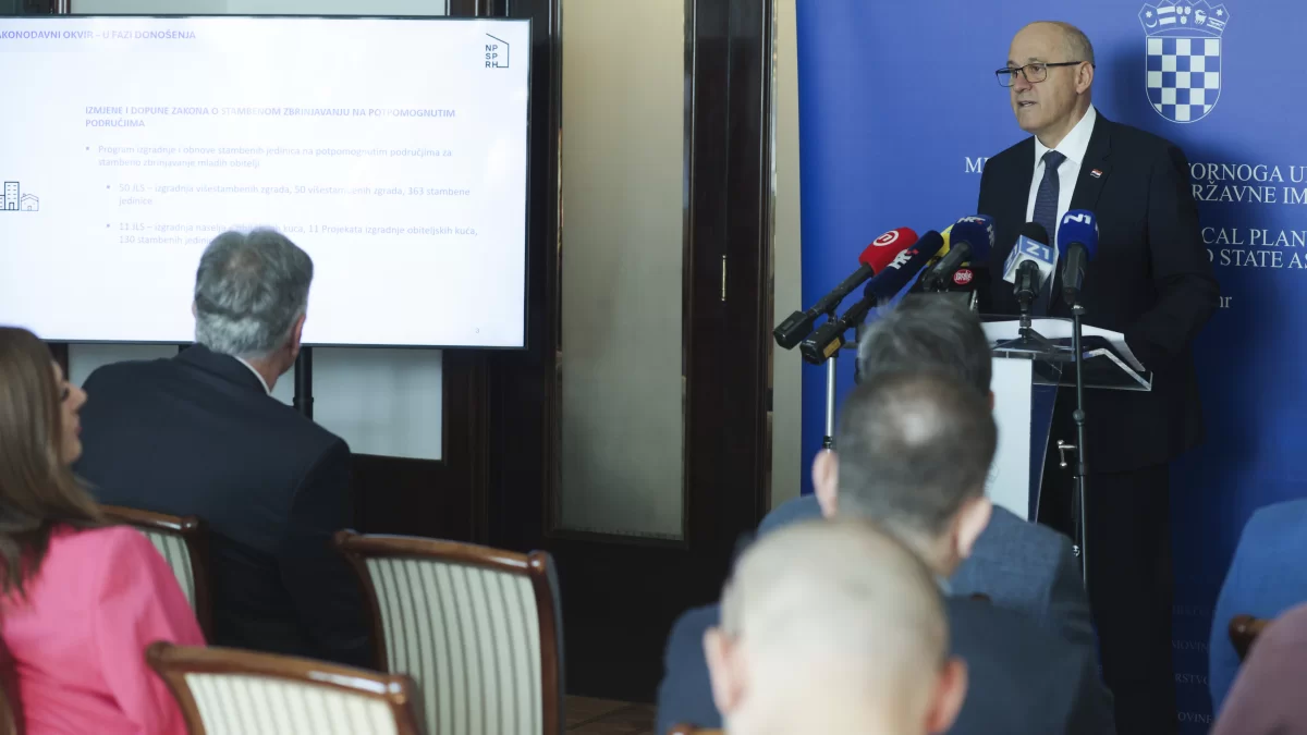 Bačić: Država će do 2030. izgraditi oko 9.000 stanova za prodaju i najam