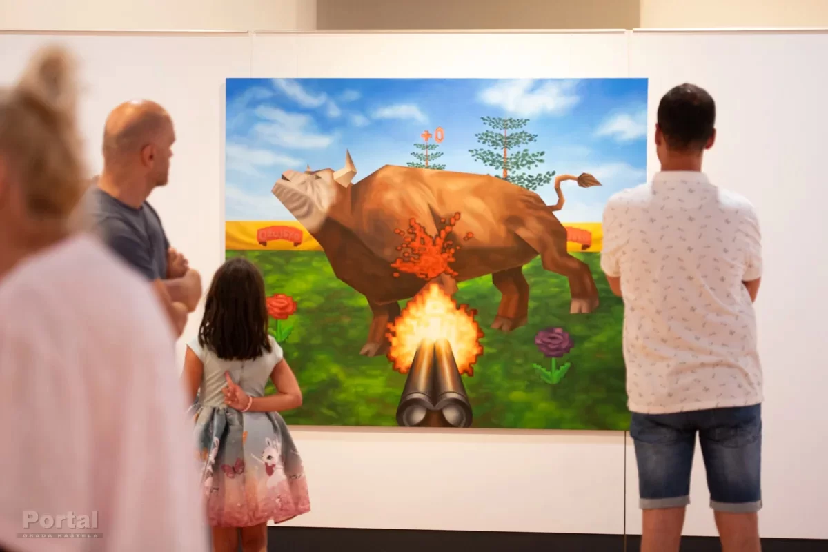 U Vitturija otvorena izložba mladog umjetnika Mihaela Frančića: Metafora stvarnoga života prisutna na gotovo svim slikama a.