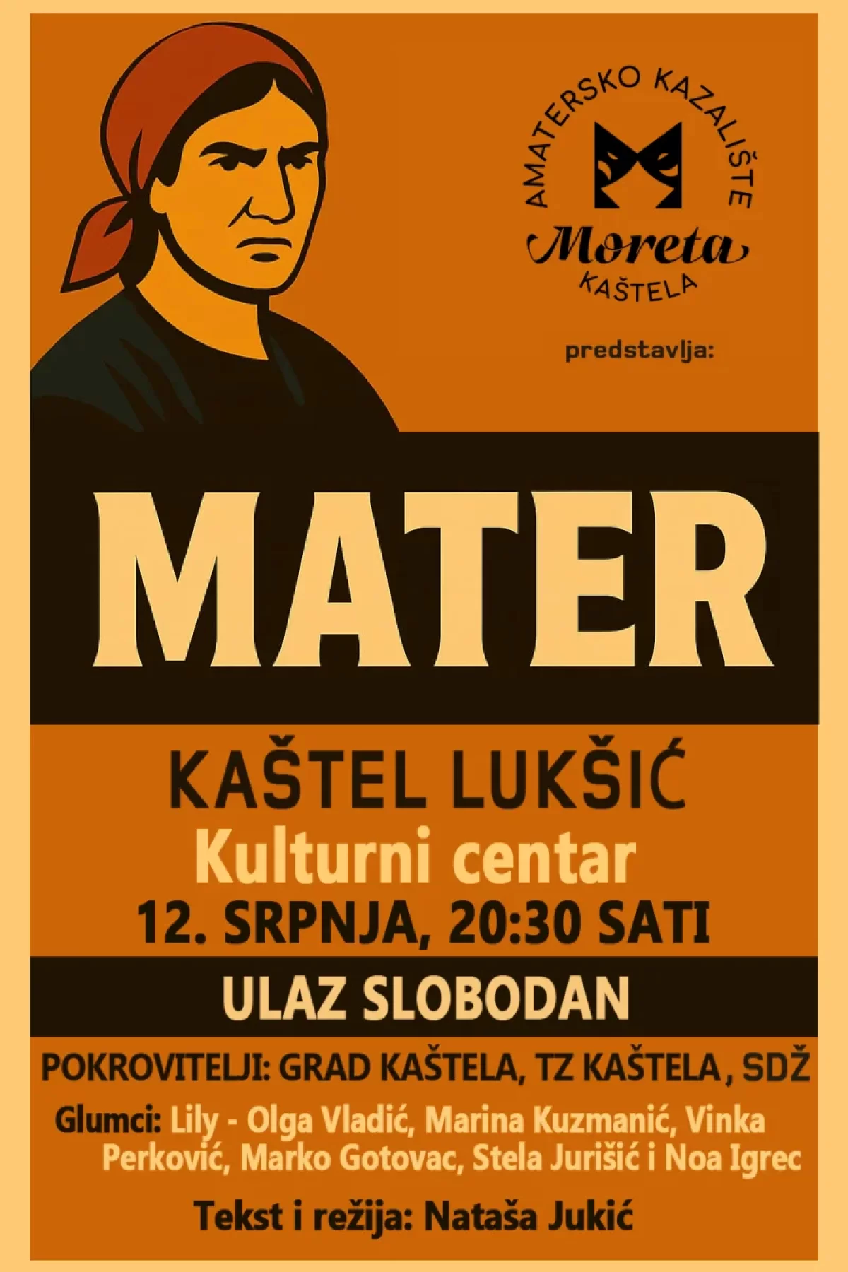  Predstava „Mater“ sutra u Kulturnom centru