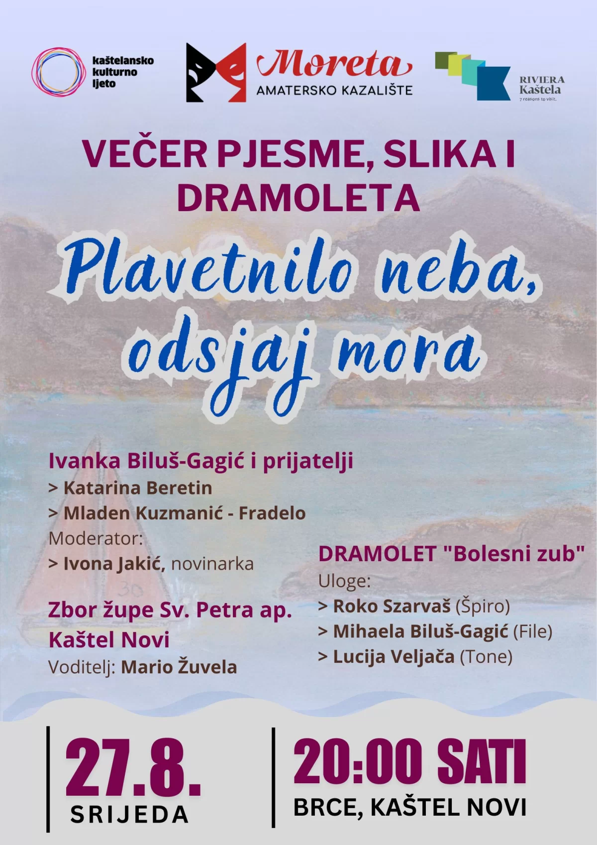 Večer pjesme, slika i dramoleta „Plavetnilo neba, odsjaj mora“ 