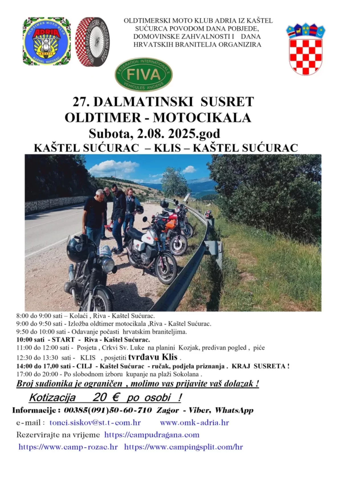 27. Dalmatinski susret oldtimer motocikala starta u subotu