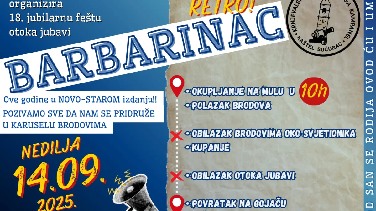 Na Barbarincu 18. jubilarna Fešta otoka jubavi
