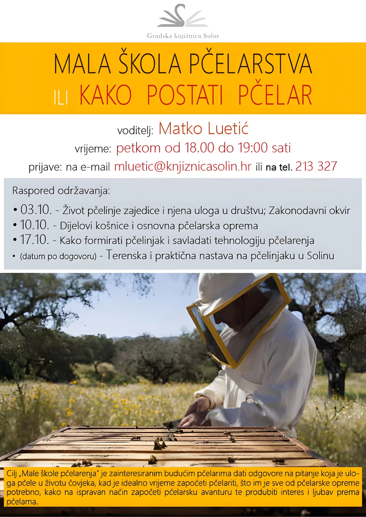 Počinje Mala škola pčelarstva u Solinu