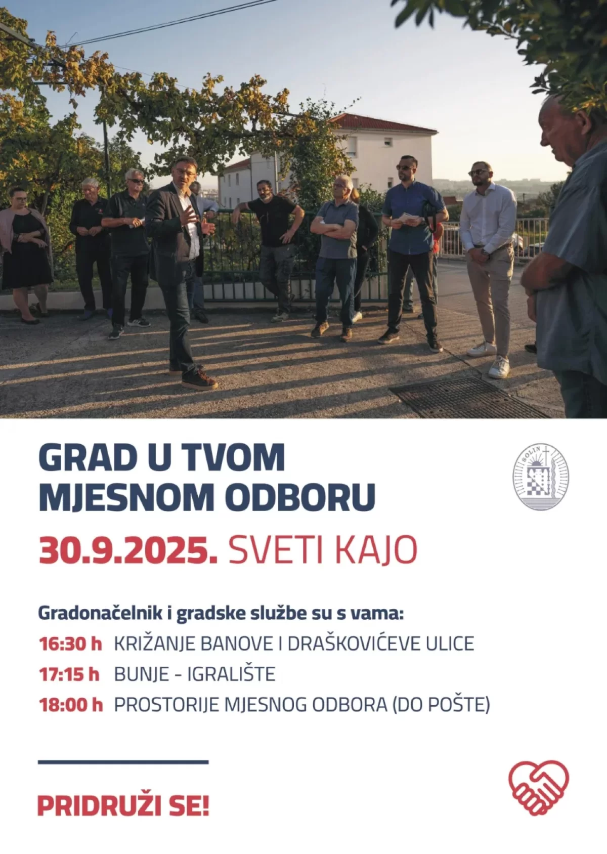 Gradonačelnik Ninčević sa suradnicima u obilasku MO Sveti Kajo