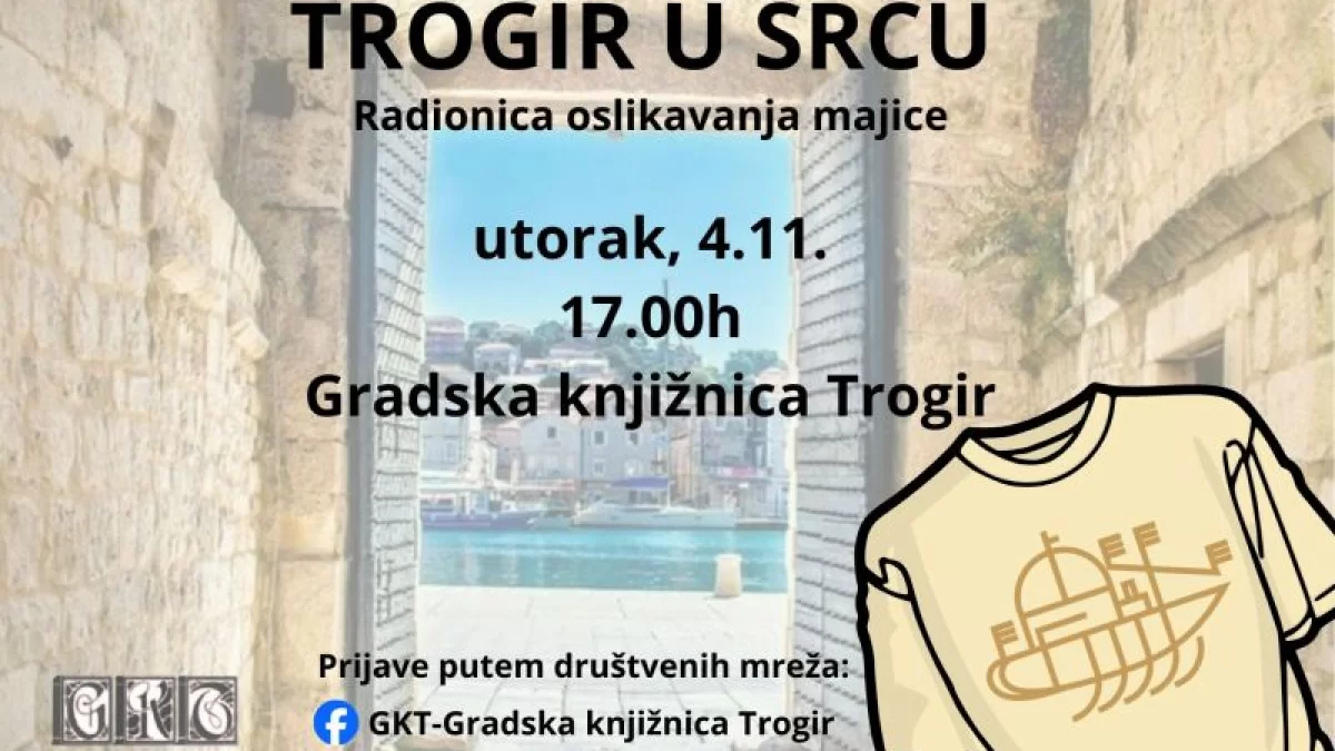 GRADSKA KNJIŽNICA TROGIR ORGANIZIRA RADIONICU OSLIKAVANJA MAJICE ZA DJECU
