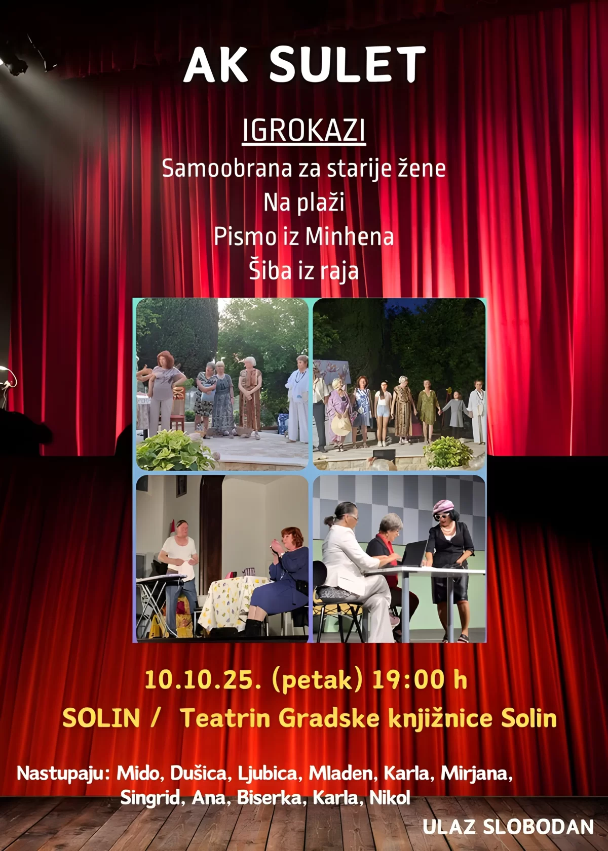 Večeras u teatrinu amatersko kazalište Sulet