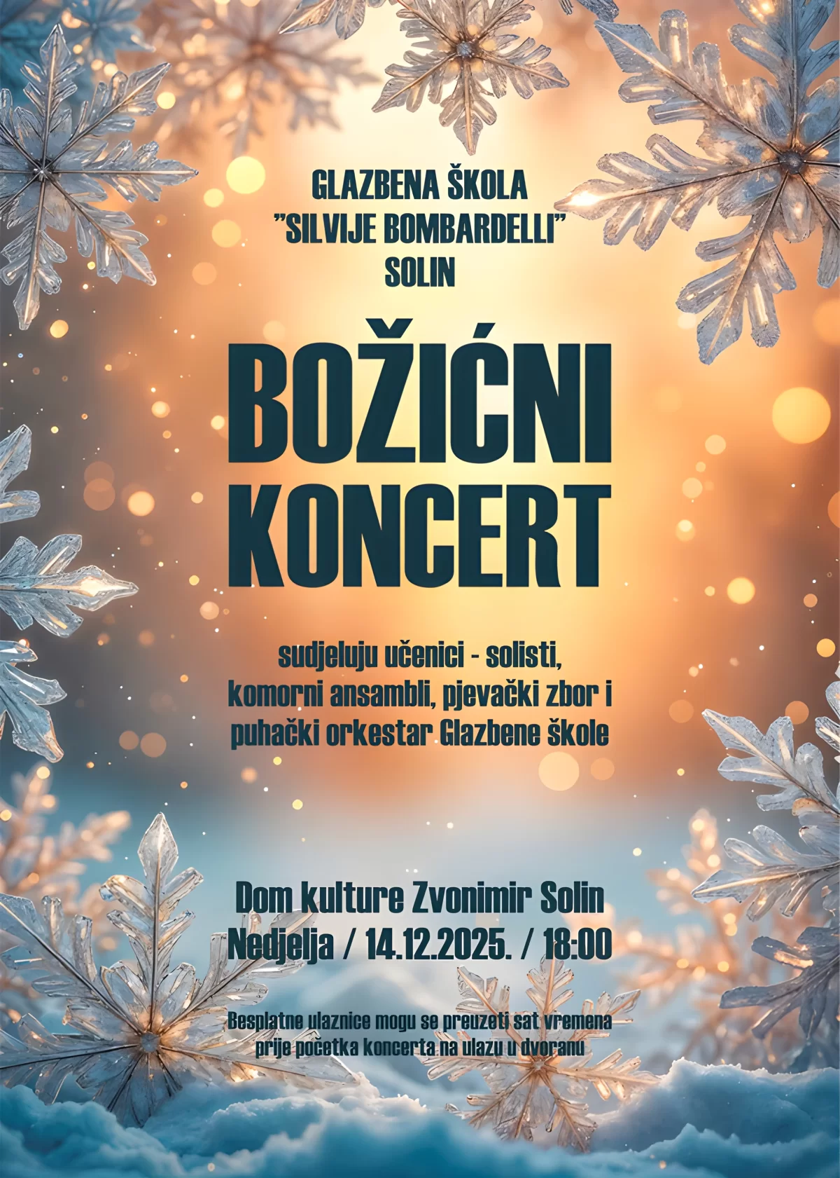 Božićni koncert učenika Glazbene škole “Silvije Bombardelli” u Solinu