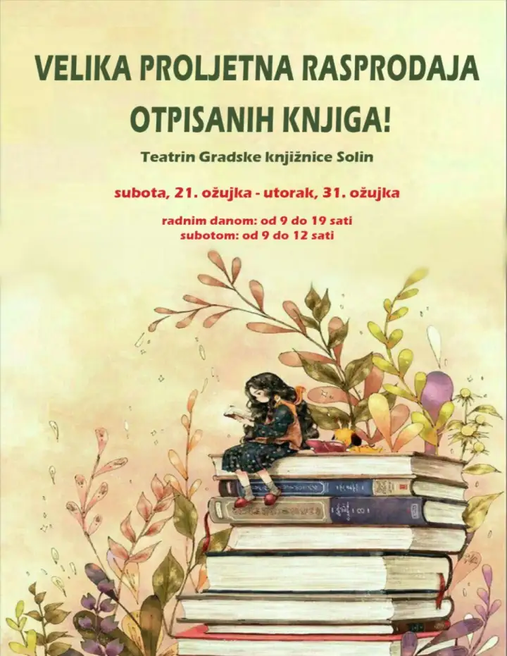 Velika proljetna rasprodaja otpisanih knjiga u Gradskoj knjižnici Solin!