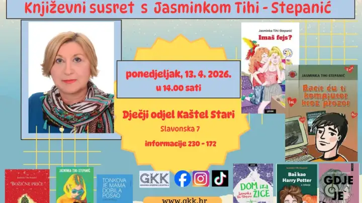 Književni susret s Jasminkom Tihi - Stepanić u Dječjem odjelu GKK u Kaštel Starome