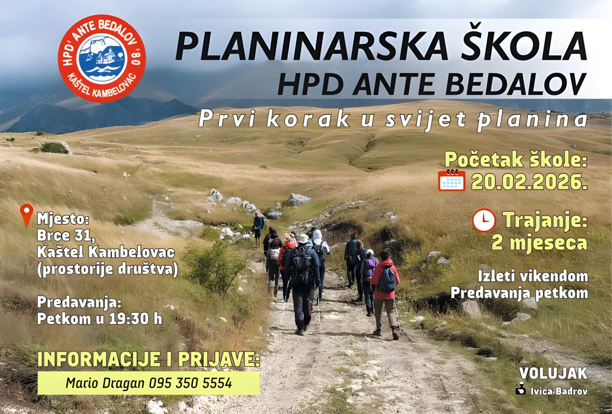 HPD Ante Bedalov organizira Opću planinarsku &scaron;kolu: Prvi korak u svijet planina