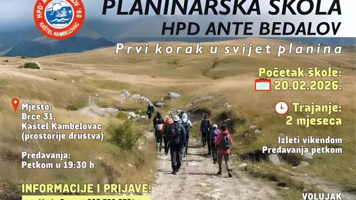 HPD Ante Bedalov organizira Opću planinarsku školu: Prvi korak u svijet planina