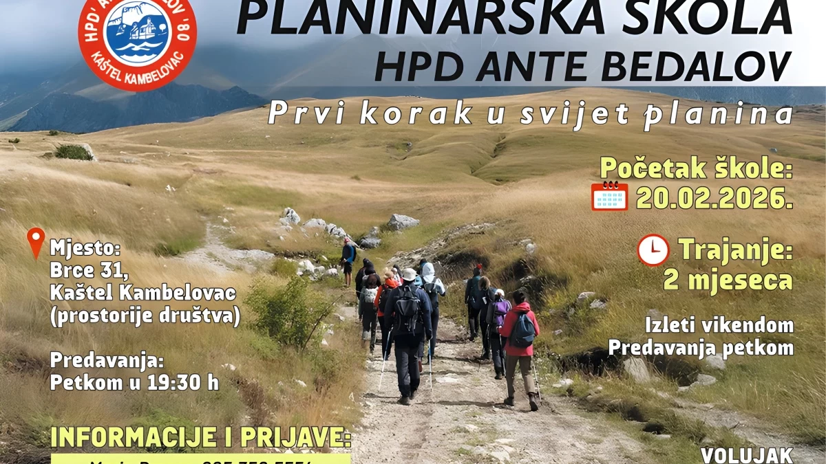 HPD Ante Bedalov organizira Opću planinarsku &scaron;kolu: Prvi korak u svijet planina