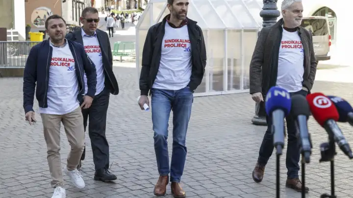 Sindikati javnih službi prosvjeduju na Europskom trgu