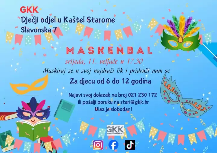 Dječji maskenbal ove srijede u Dječjem odjelu Gradske knjižnice
