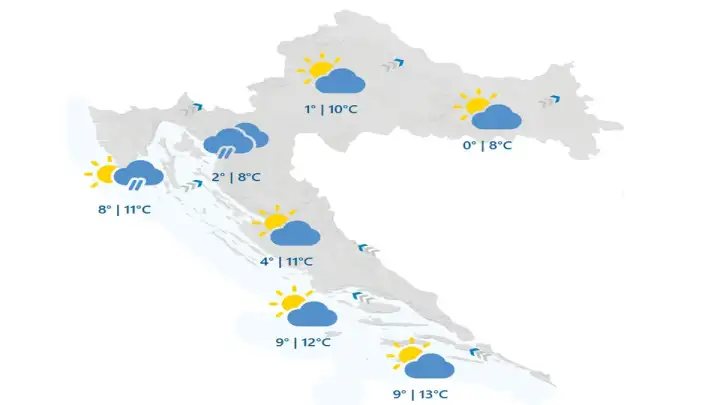 DHMZ: Promijenjivo vrijeme, pretežno oblačno uz slab vjetar